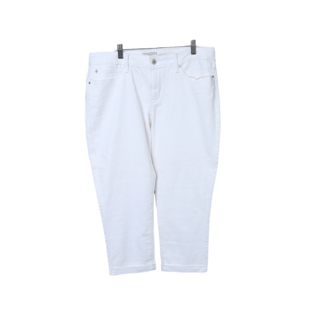 White Levi’s “The Denizen” Modern Crop Pre Cuffed Stretch Jeans Size 14